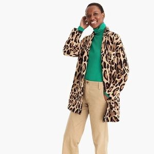 DEMYLEE x J CREW Leopard sweater-blazer, coat